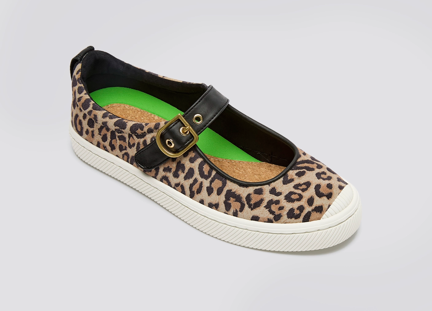OCA Mary Jane Leopard Print Suede Sneaker
