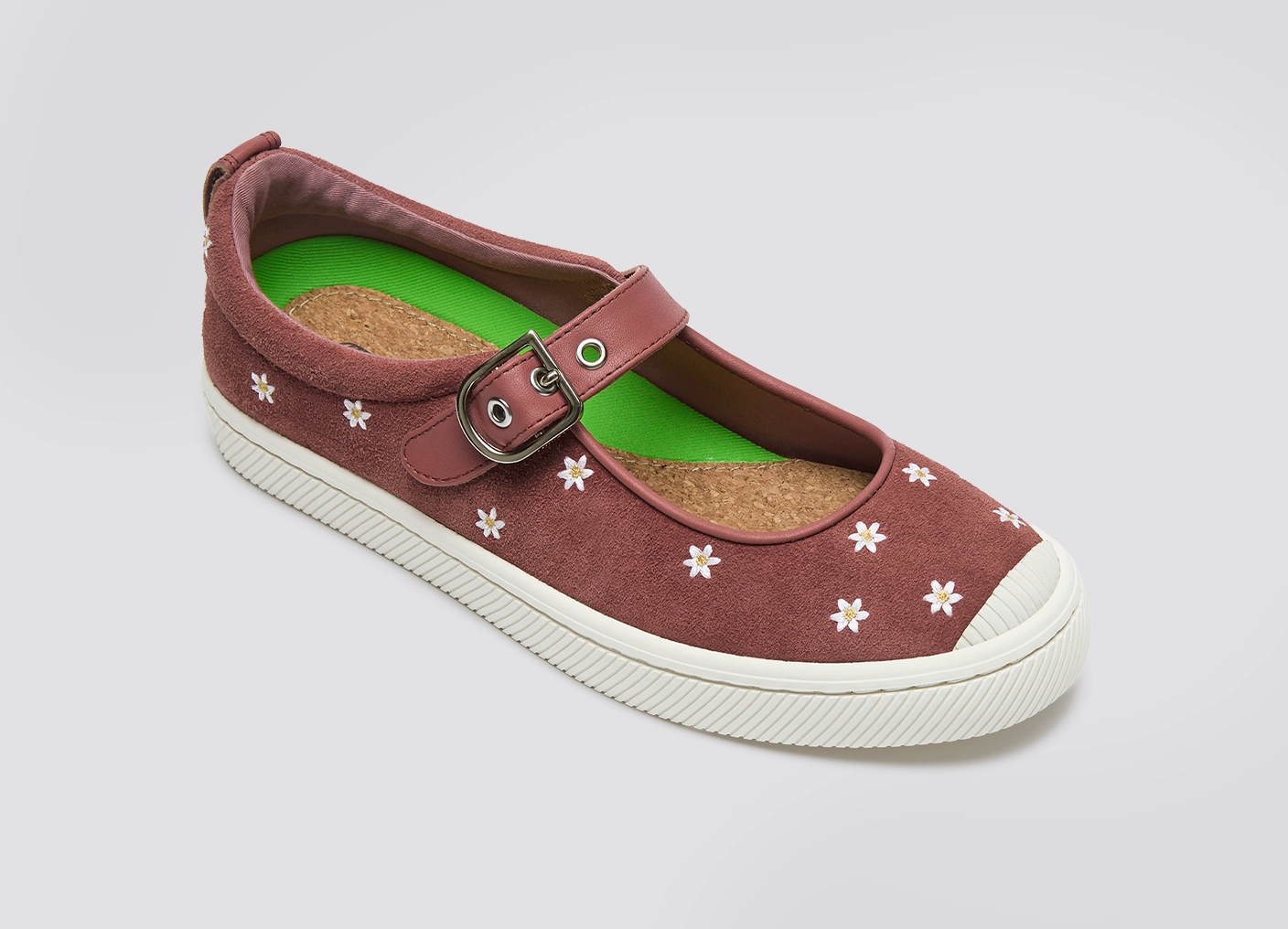 OCA Mary Jane Withered Rose Suede Embroidered Flowers Sneaker