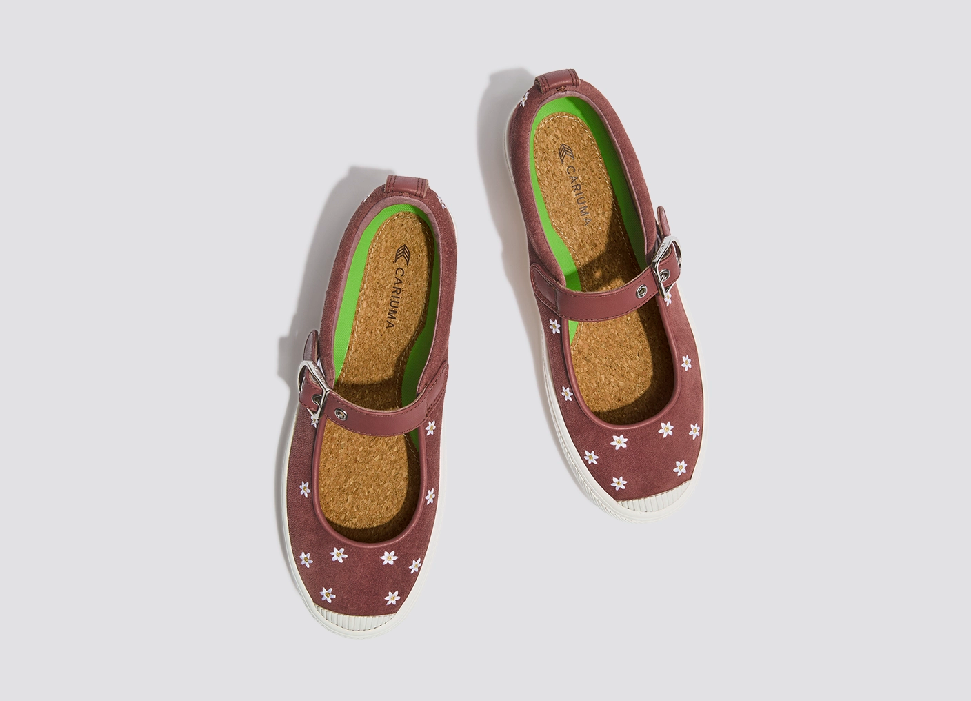 OCA Mary Jane Withered Rose Suede Embroidered Flowers Sneaker