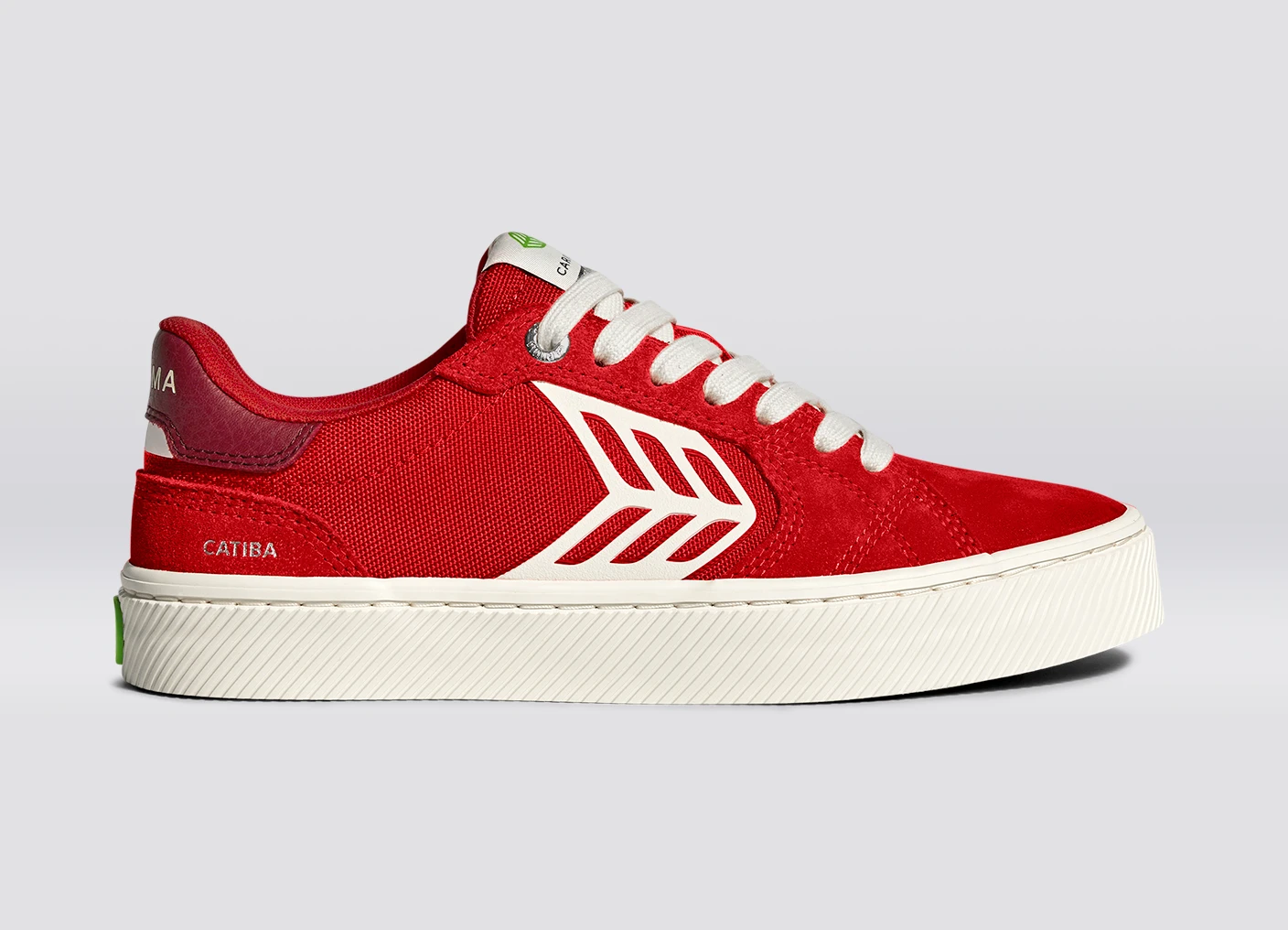 CATIBA PRO 2.0 Flame Scarlet Suede and Cordura Ivory Logo Cabernet Sneaker