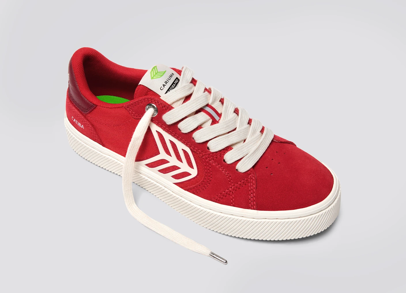 CATIBA PRO 2.0 Flame Scarlet Suede and Cordura Ivory Logo Cabernet Sneaker