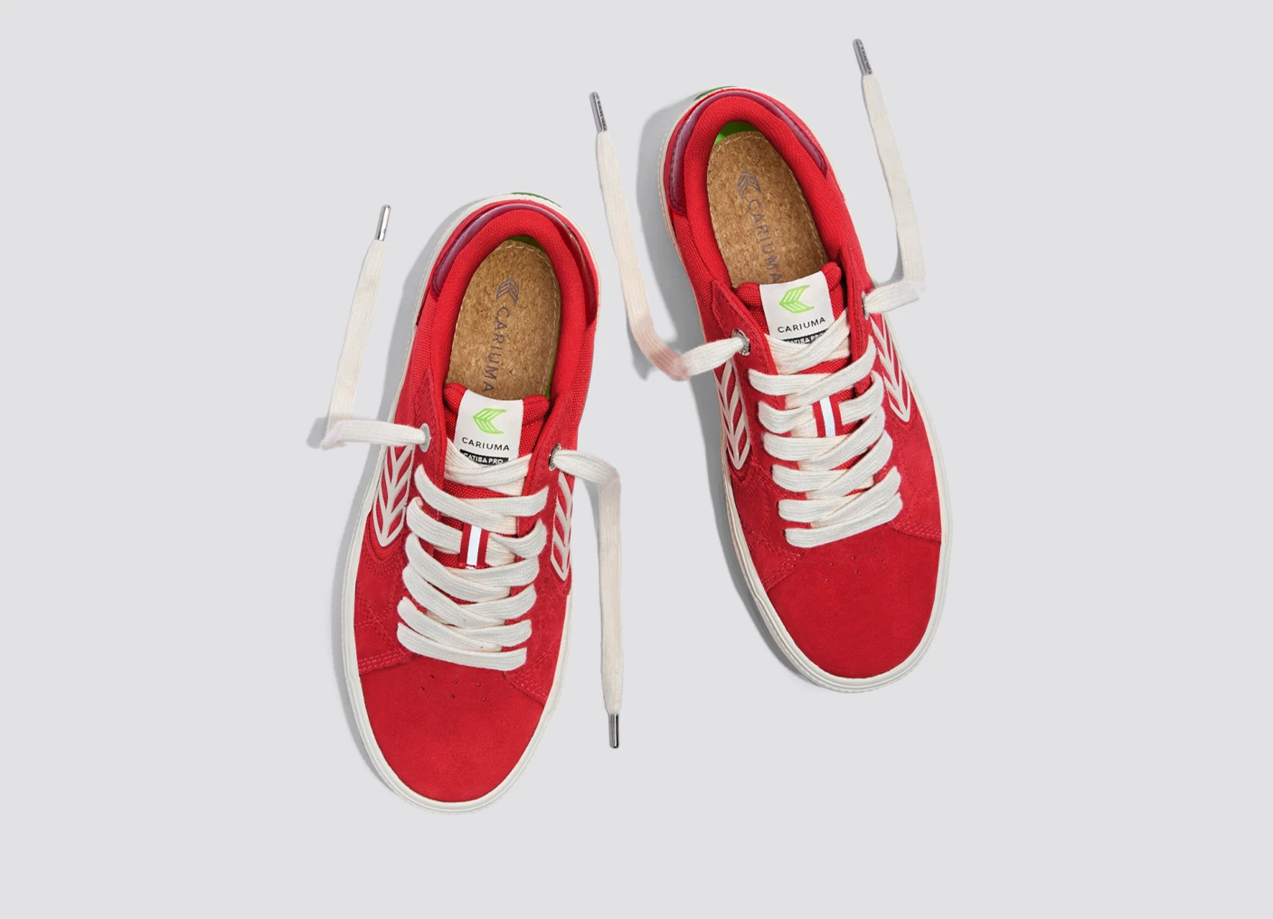 CATIBA PRO 2.0 Flame Scarlet Suede and Cordura Ivory Logo Cabernet Sneaker