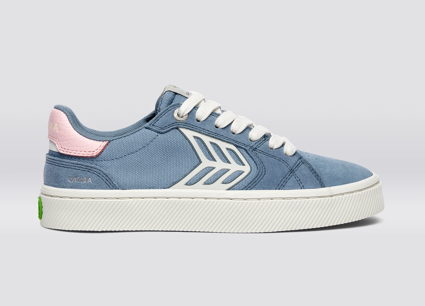 CATIBA PRO 2.0 Mountain Spring Blue Suede and Cordura Ivory Logo Rose Sneaker