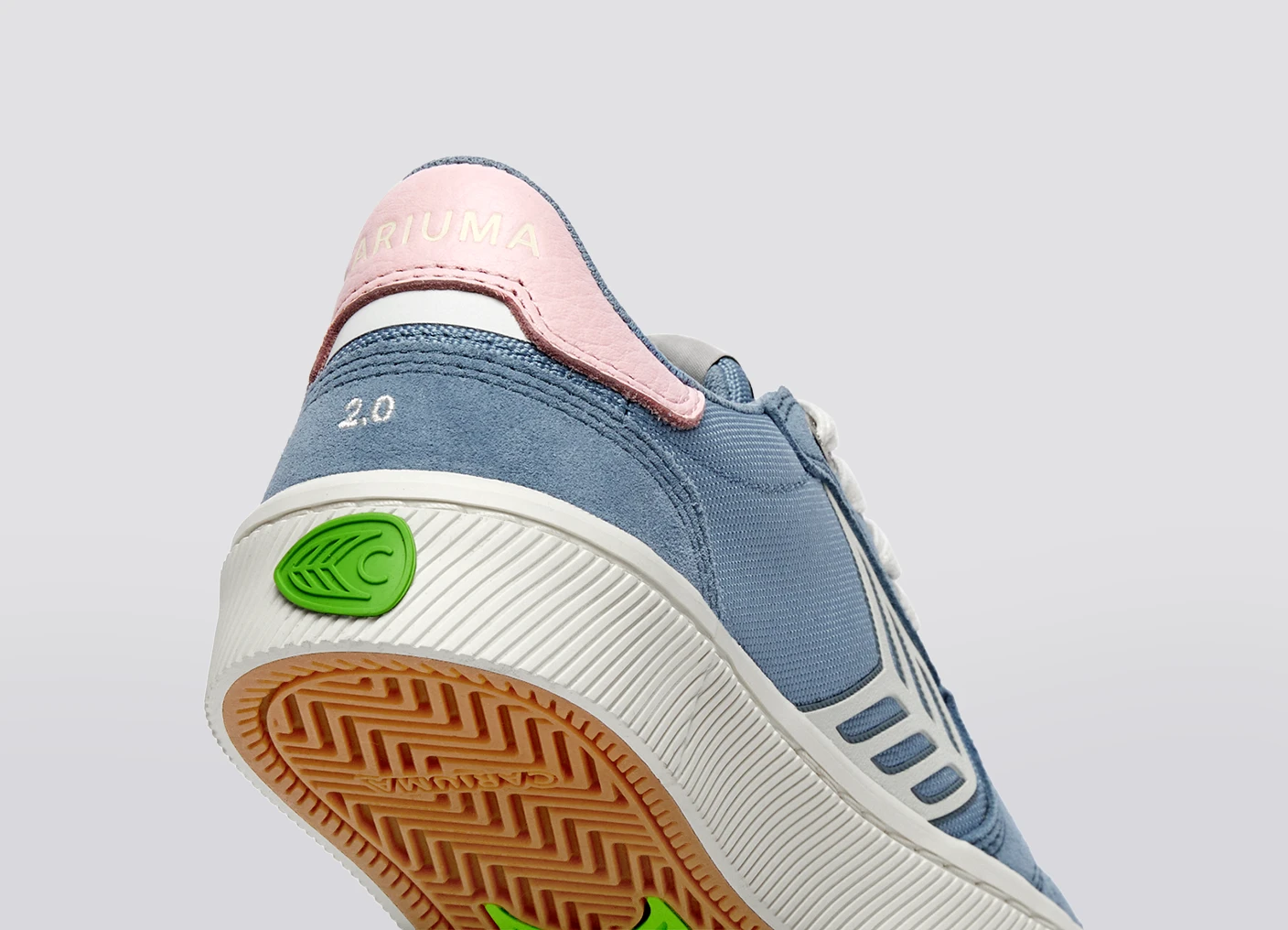 CATIBA PRO 2.0 Mountain Spring Blue Suede and Cordura Ivory Logo Rose Sneaker