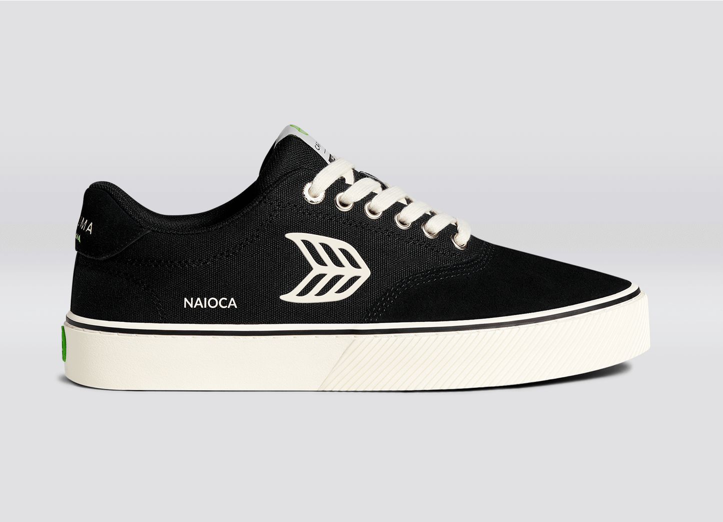 NAIOCA PRO Black Suede and Canvas Ivory Logo Sneaker