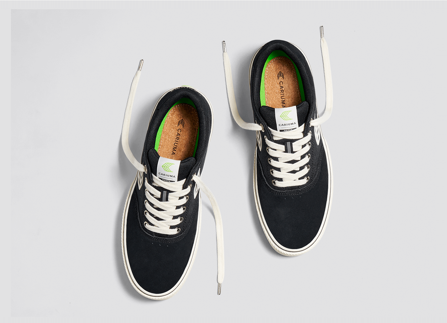 NAIOCA PRO Black Suede and Canvas Ivory Logo Sneaker