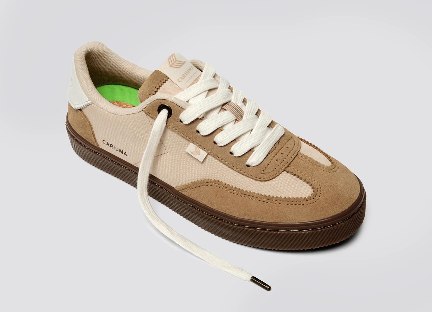 TOCA Teak Light Cream Nylon Latte Suede Sneaker