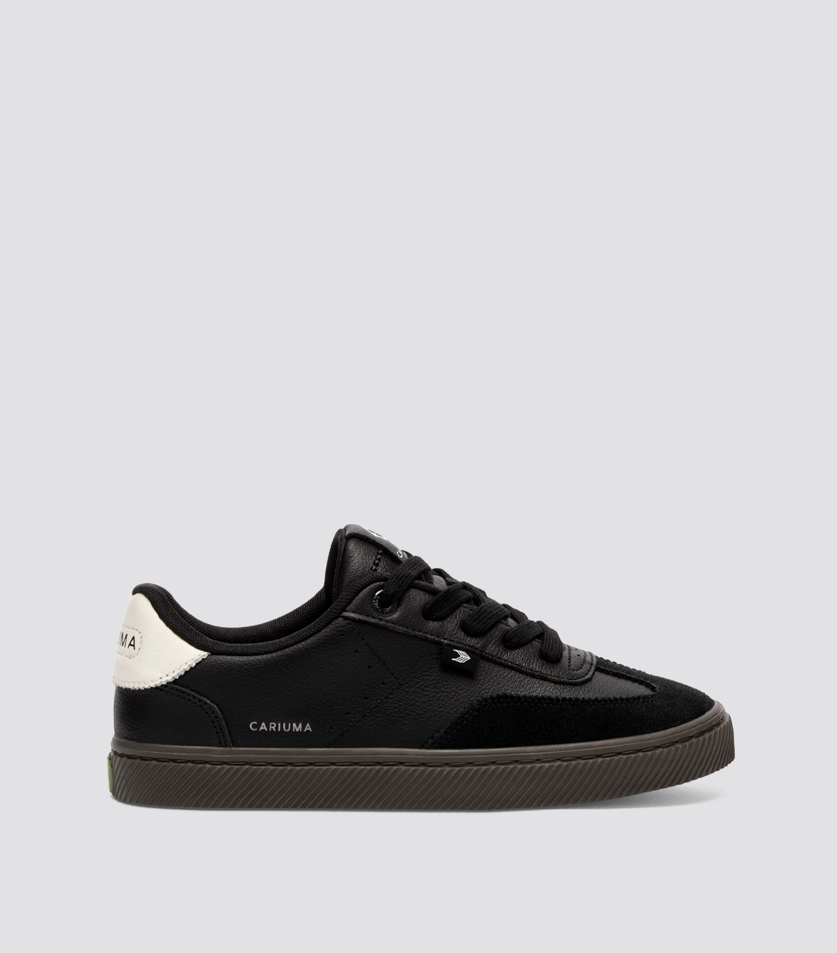 TOCA Teak Black Diamond Leather Off-White Accents Sneaker