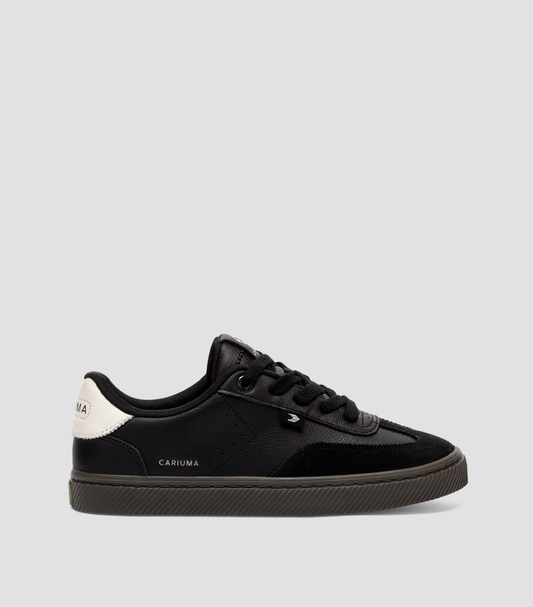 TOCA Teak Black Diamond Leather Off-White Accents Sneaker