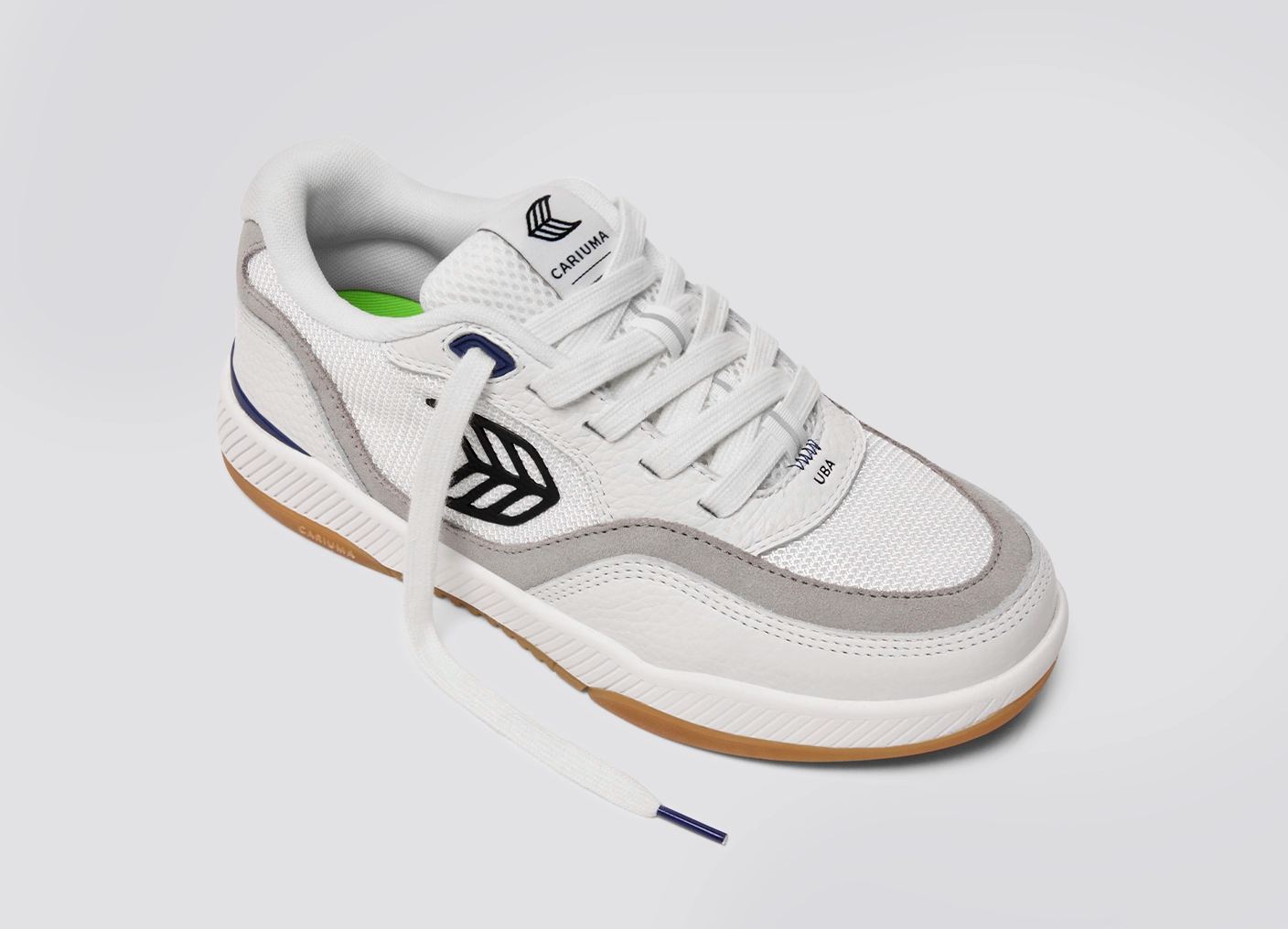 UBA PRO Off-White Suede and Smoke White Mesh Black Logo Sneaker