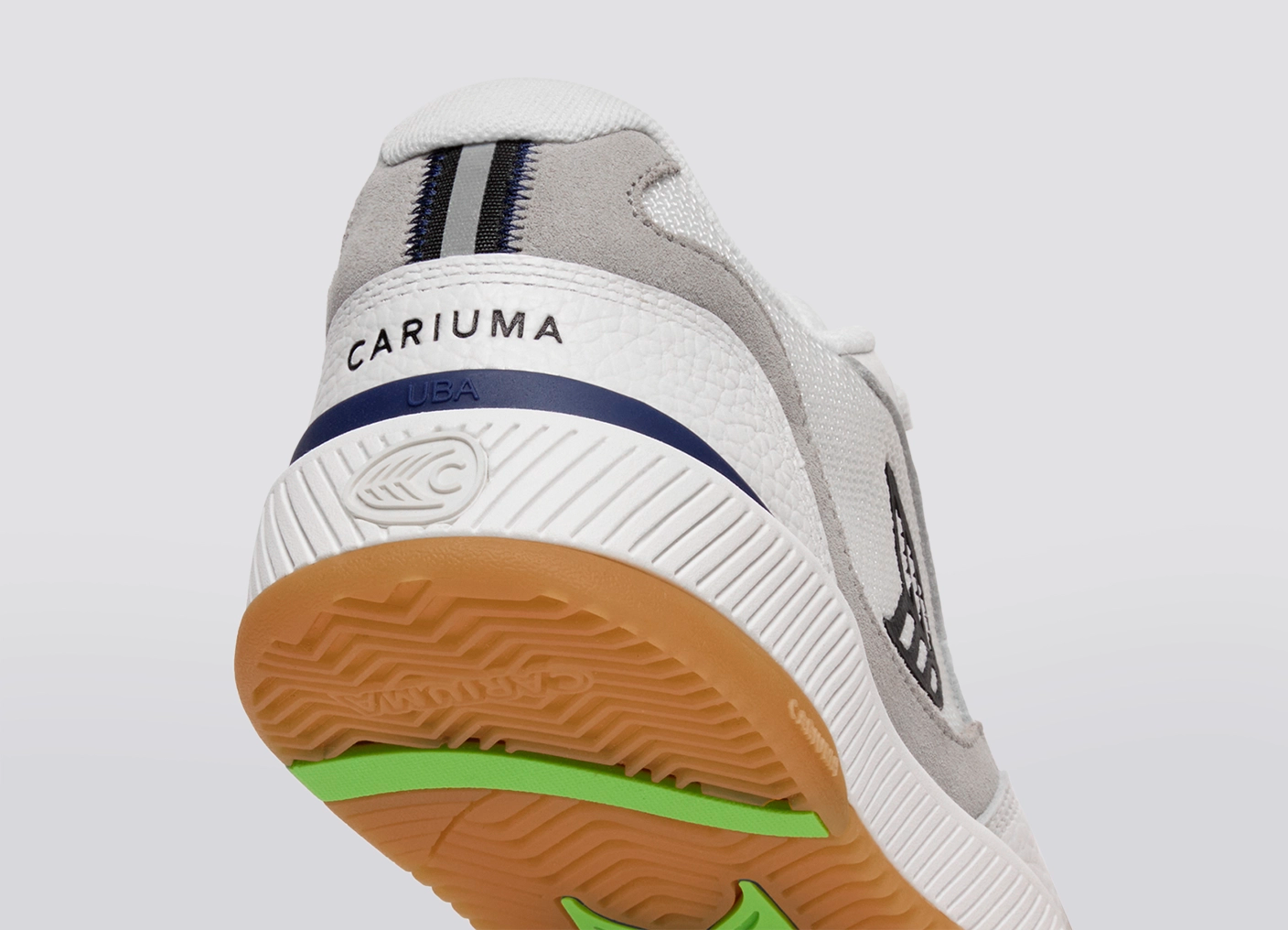 UBA PRO Off-White Suede and Smoke White Mesh Black Logo Sneaker