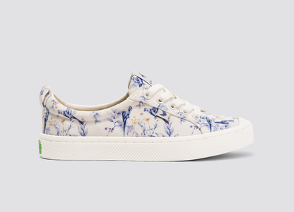 OCA Low White Spectrum Blue Parrot Print Canvas Sneaker