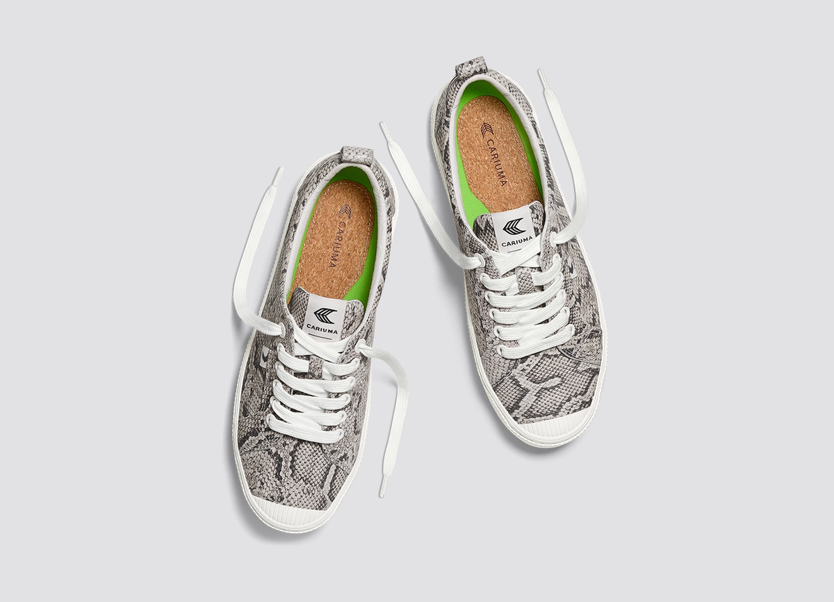 OCA Low Snake Skin Print Leather Sneaker