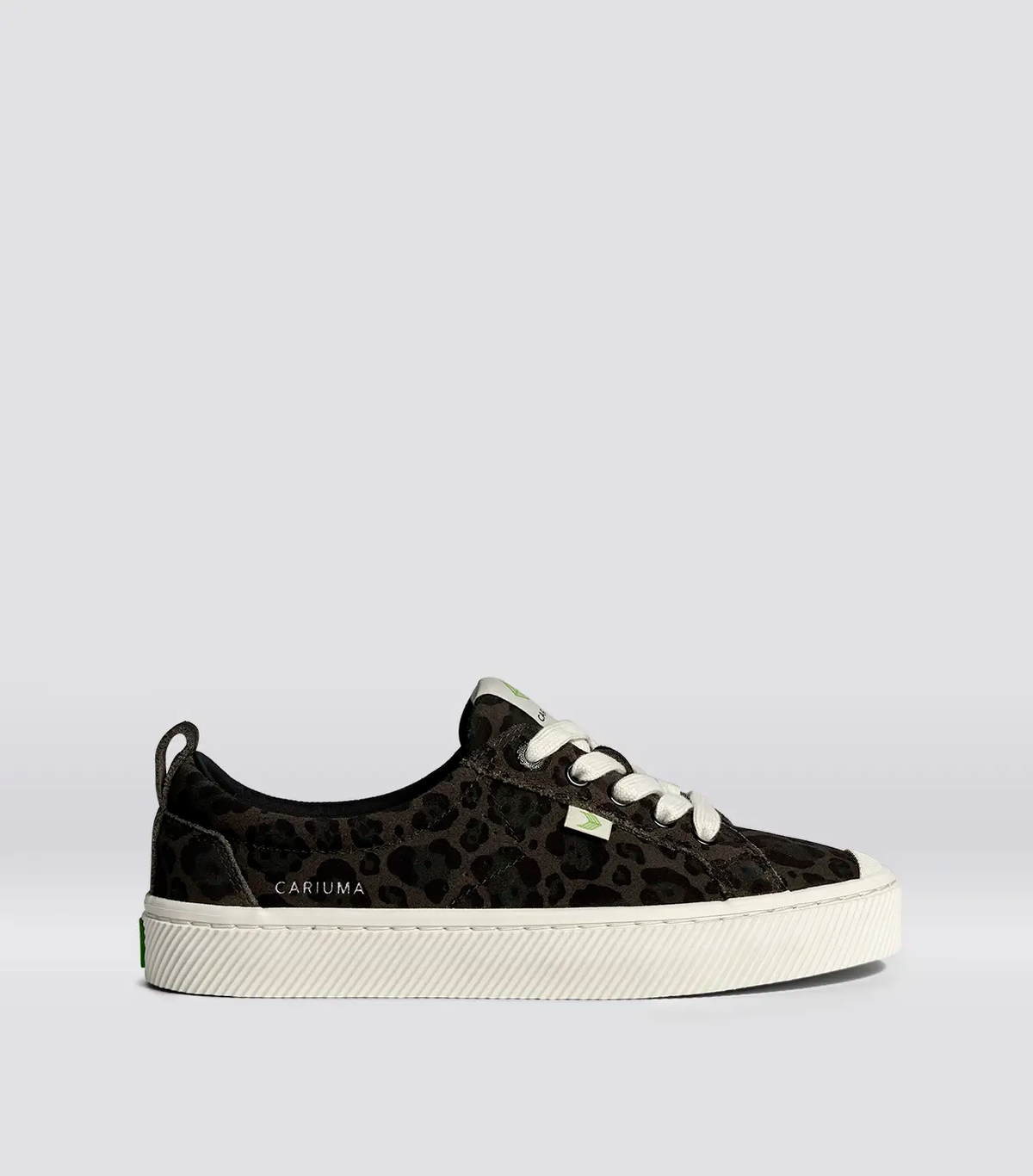 OCA Low Black Jaguar Print Suede Sneaker