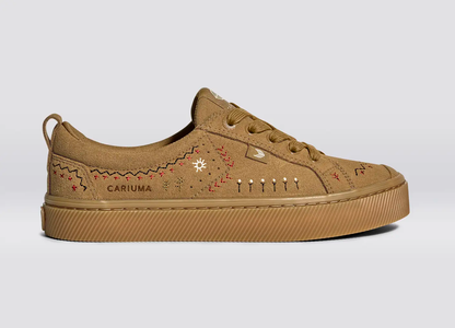 OCA Low All Camel Suede Embroidered Sneaker