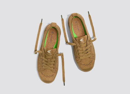 OCA Low All Camel Suede Embroidered Sneaker