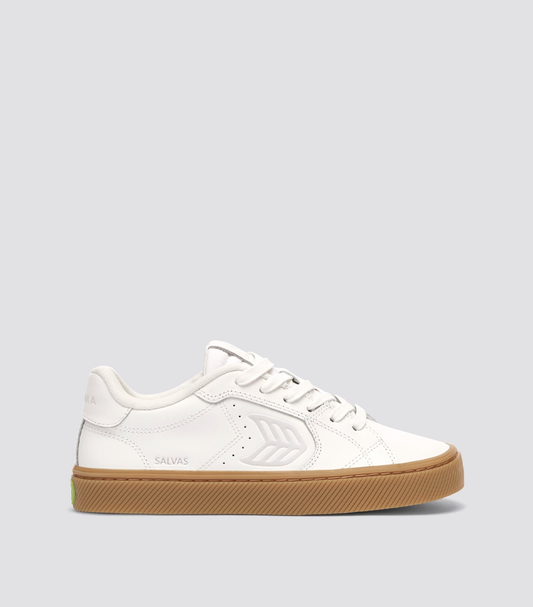 SALVAS Leather Gum Warm White Ice Logo Women