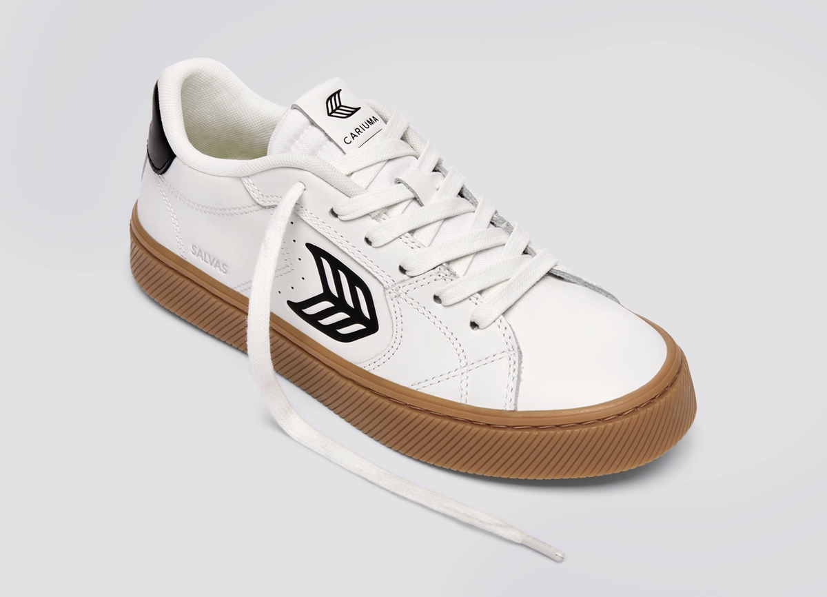 SALVAS Leather Gum Warm White Black Logo