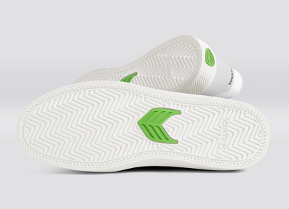 VALLELY White Leather Vintage White Suede Ice Logo Sneaker
