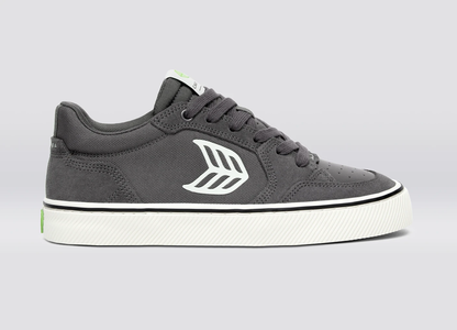 VALLELY PRO Magnet Grey Suede and Cordura Ivory Logo Sneaker