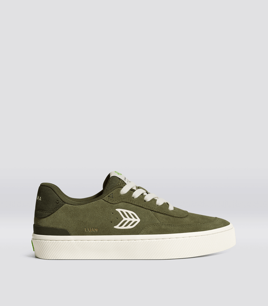 LUAN PRO Olive Green Suede Ivory Logo Burnt Olive Sneaker