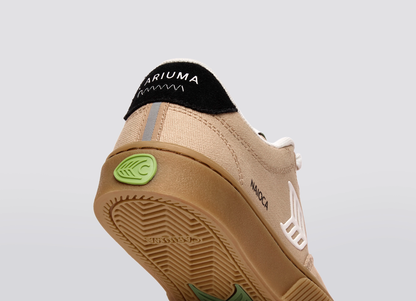NAIOCA Stripe Suede and Canvas Desert Taupe