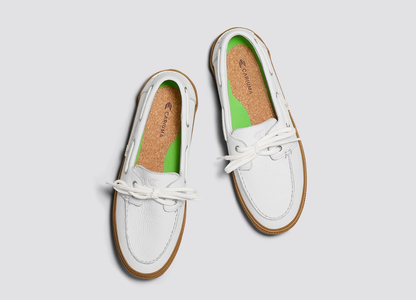 Mare Boat Shoe Gum White Premium Leather