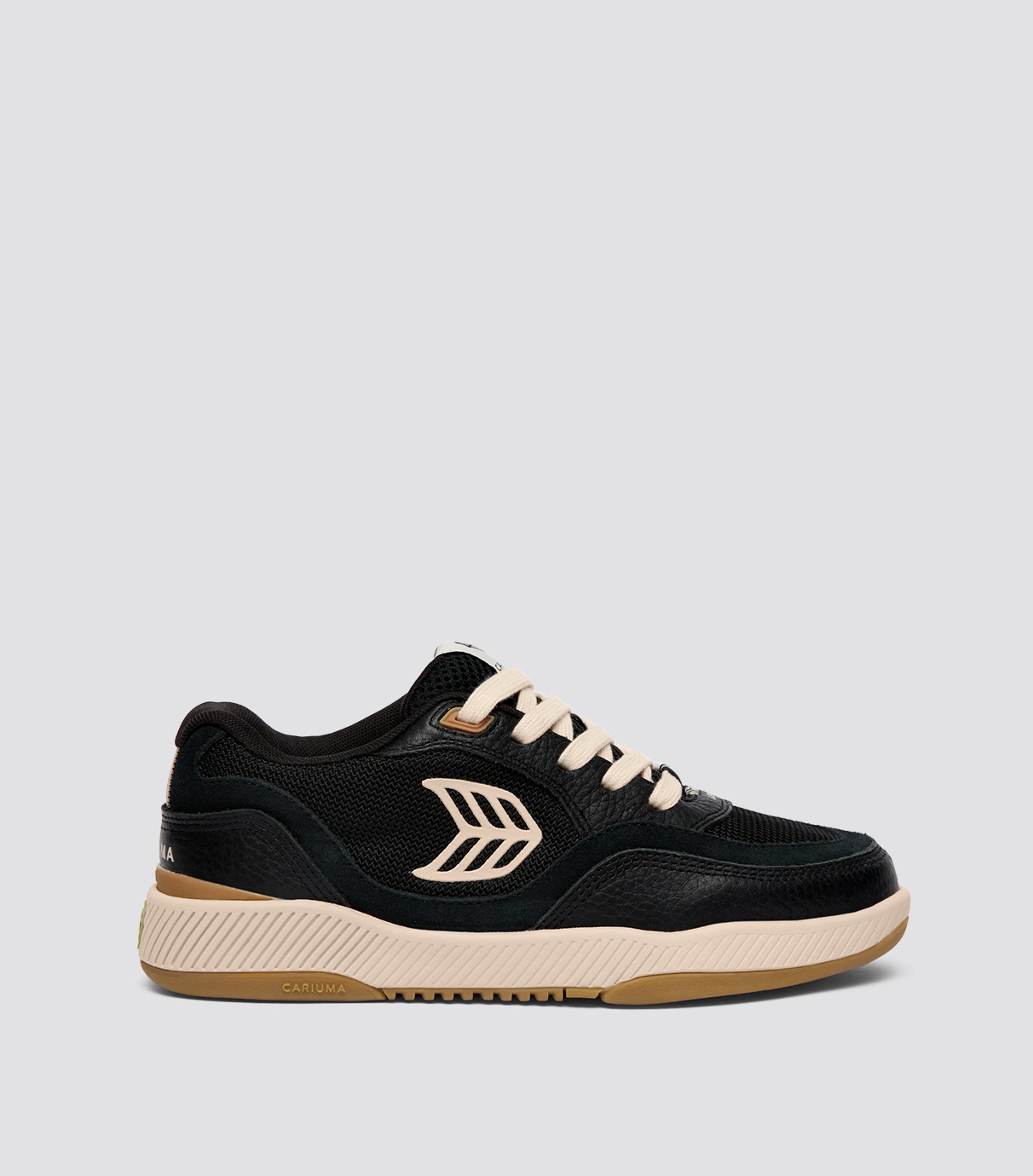 UBA PRO Black Suede and Mesh Light Cream Logo Sneaker