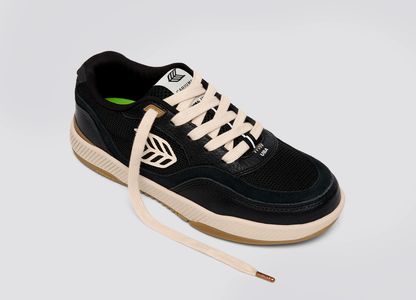 UBA PRO Black Suede and Mesh Light Cream Logo Sneaker
